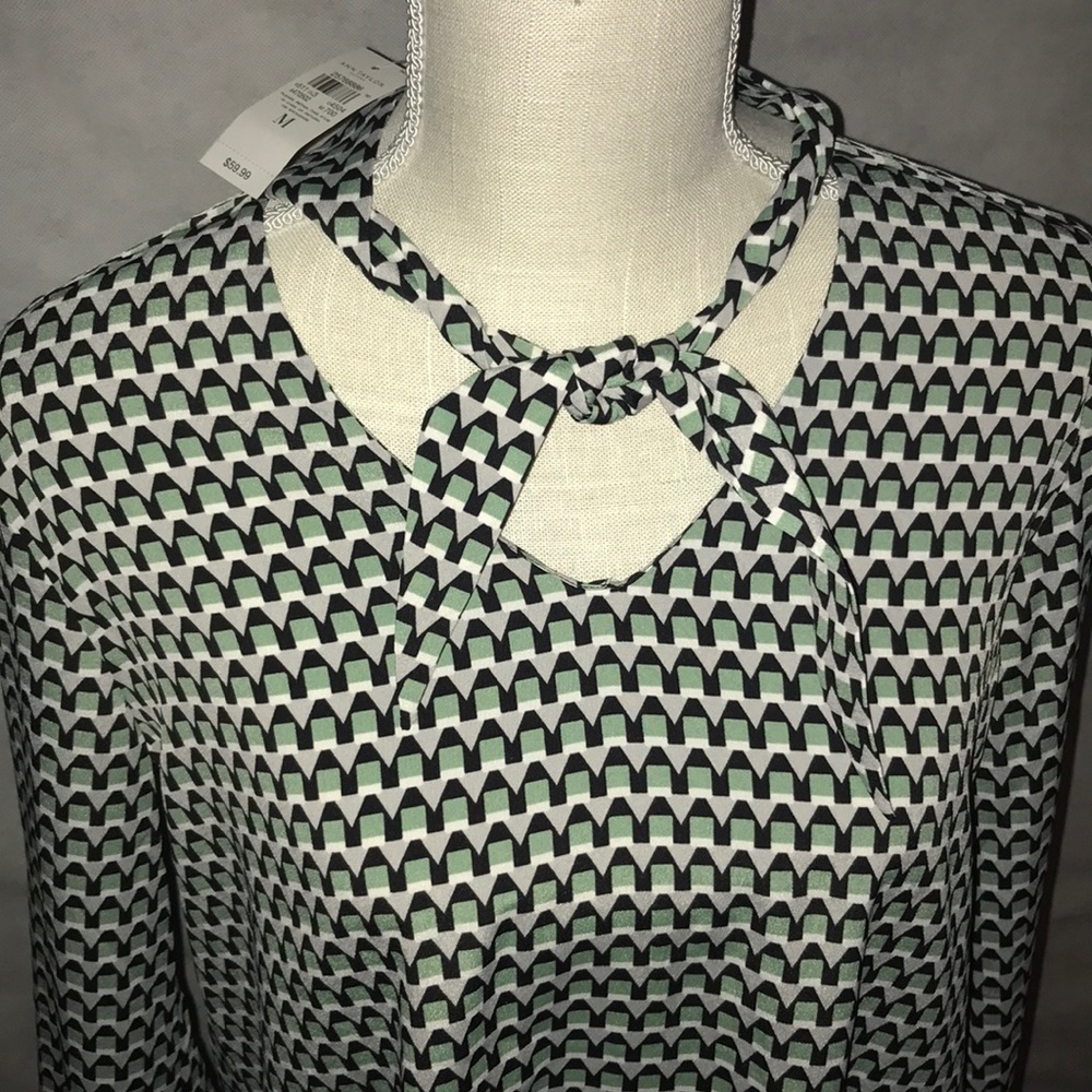 Ann Taylor tie neck blouse